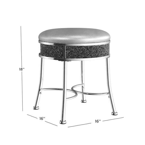 House of Hampton® Damyiah 18'' Tall Metal Vanity Stool & Reviews Wayfair